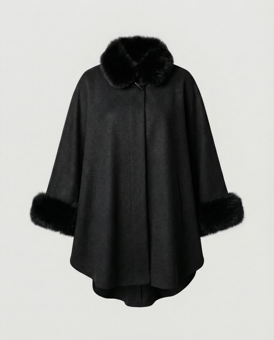 Damen Capejacke Kunstpelz