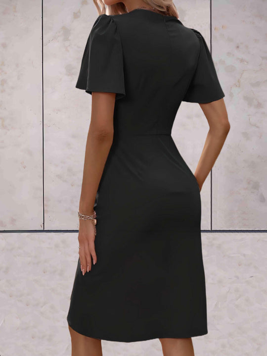 R&B | Klassisches Wickelkleid Mit Eleganter V-Ausschnitt