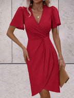 R&B | Klassisches Wickelkleid Mit Eleganter V-Ausschnitt