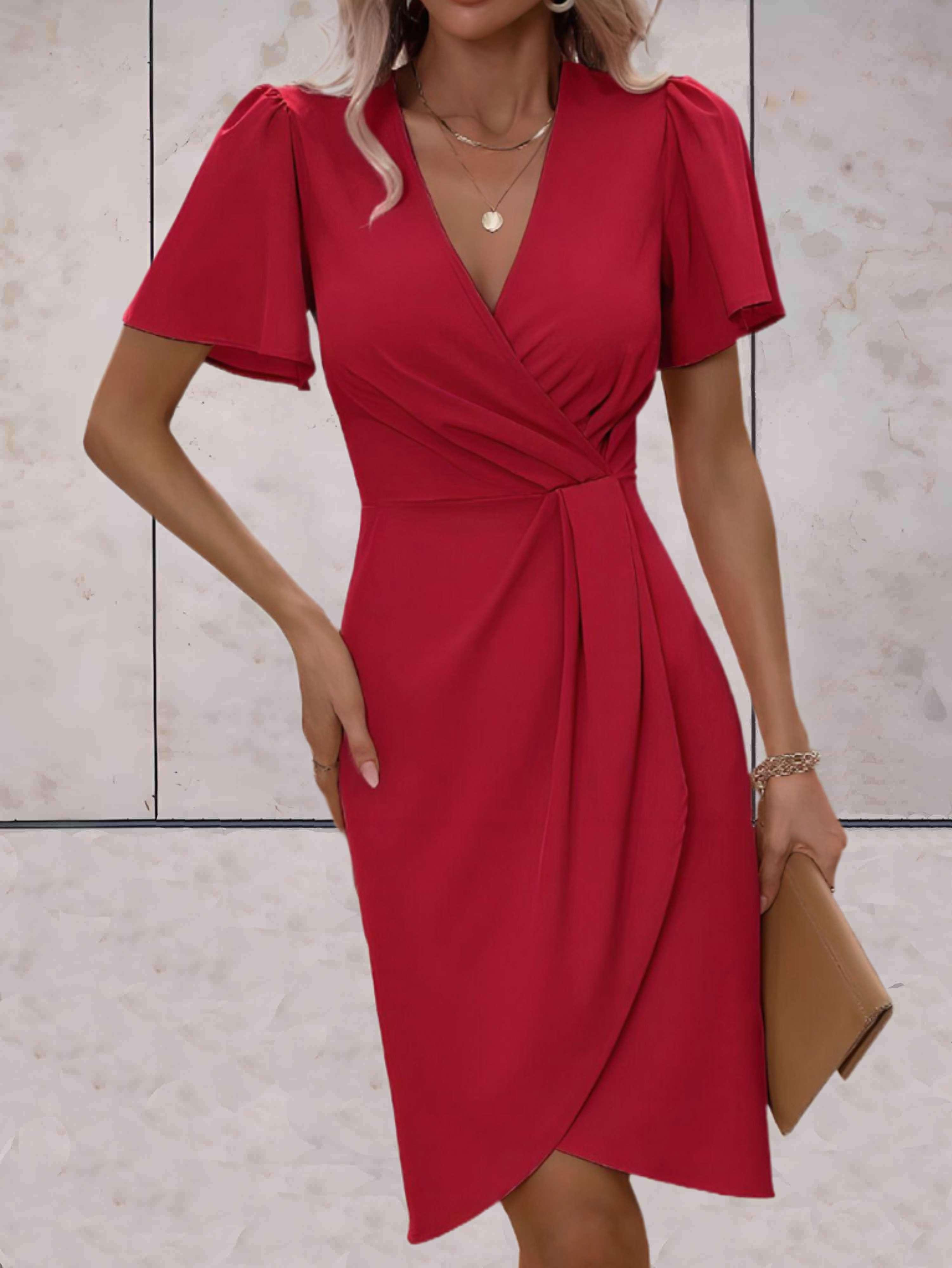 R&B | Klassisches Wickelkleid Mit Eleganter V-Ausschnitt