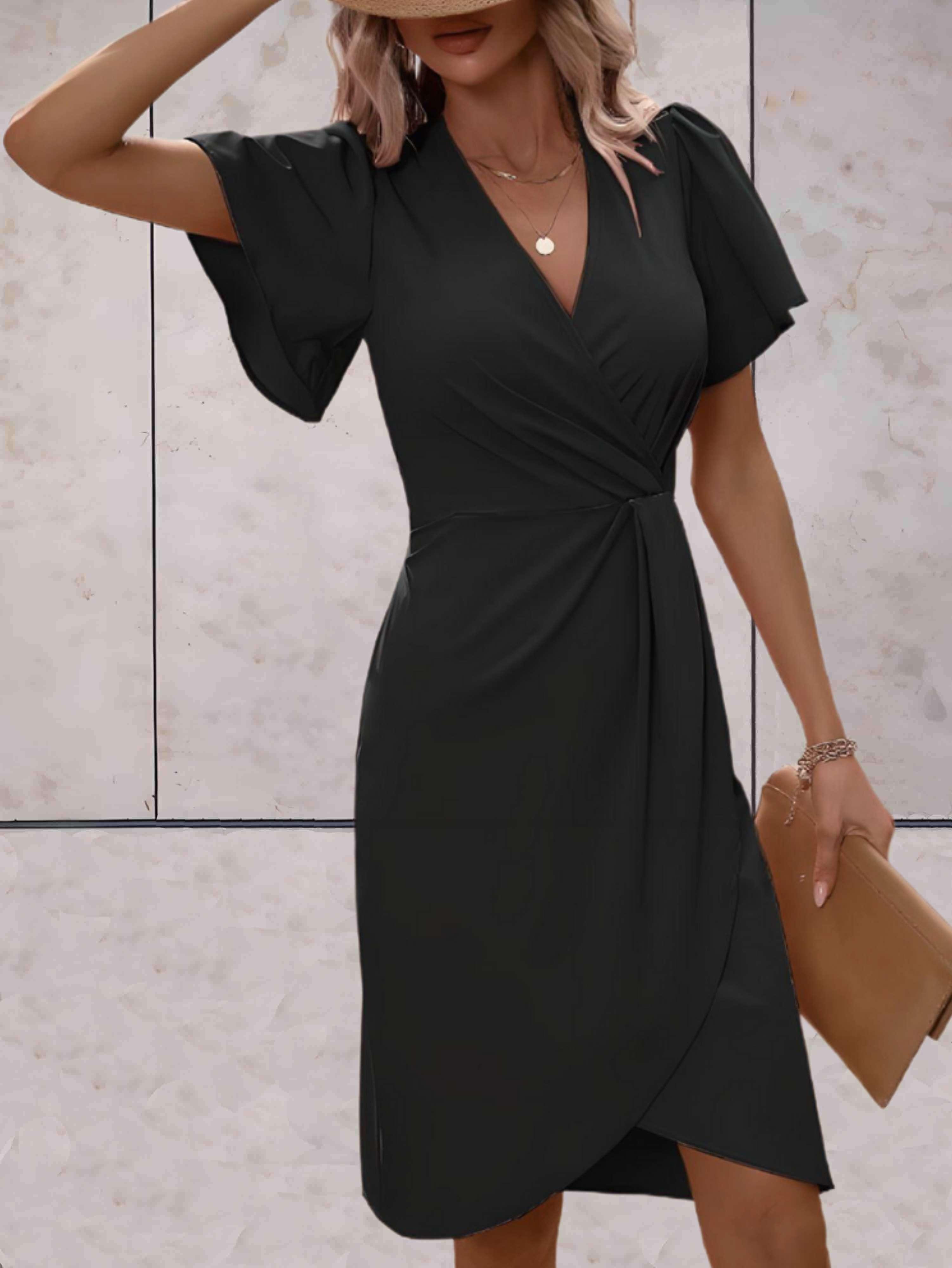 R&B | Klassisches Wickelkleid Mit Eleganter V-Ausschnitt