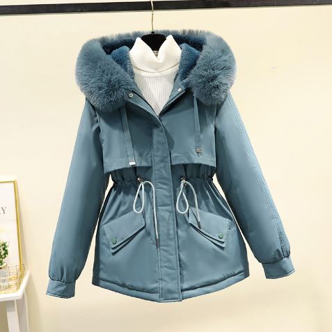 R&B | Übergroße Baumwoll Wd Jacke mit Samtfutter