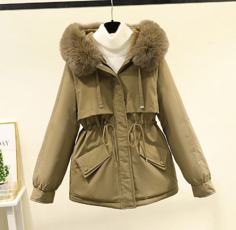 R&B | Übergroße Baumwoll Wd Jacke mit Samtfutter