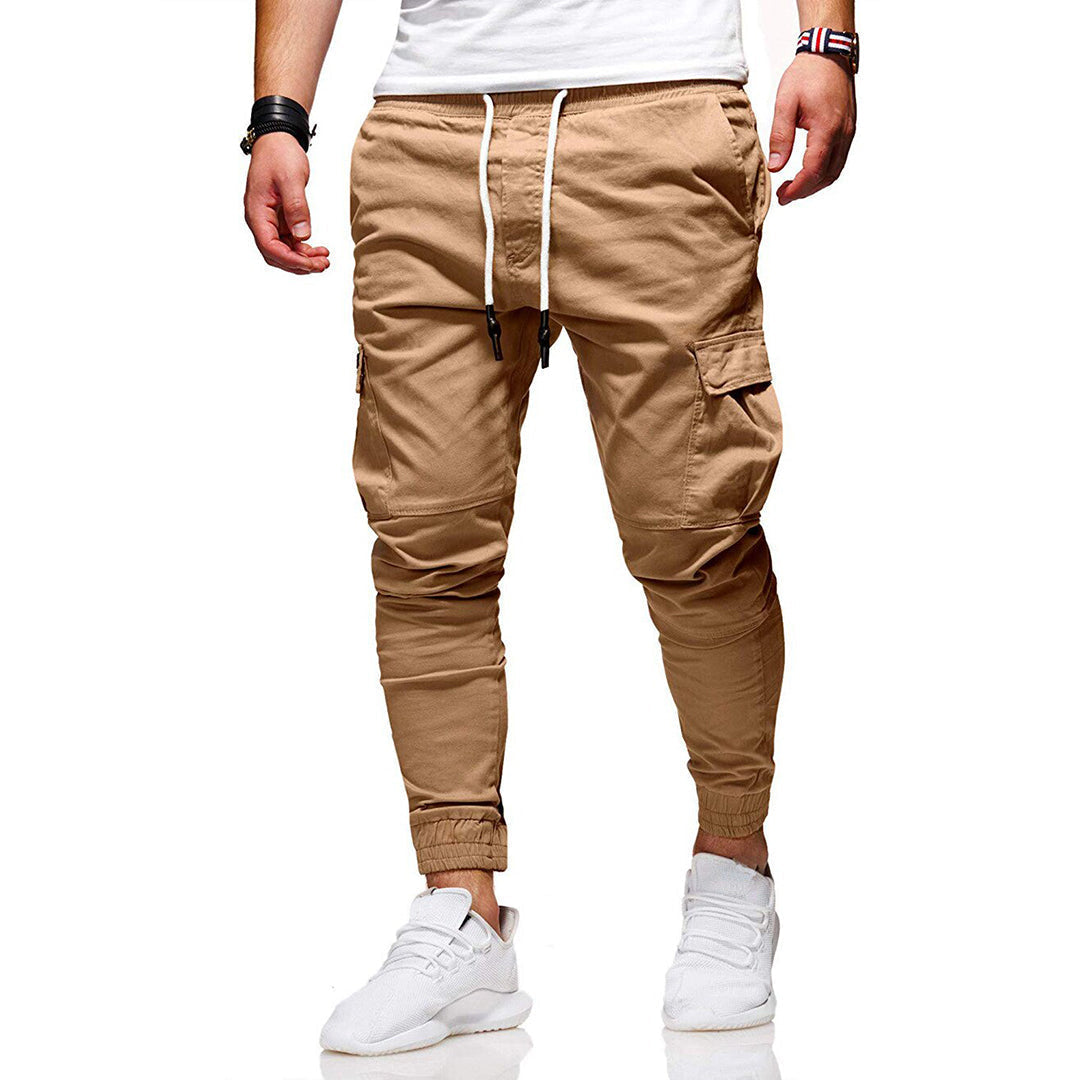 R&B | Hosen Cargo Hosen Slim Fit Elastischer Bund Rippbündchen Mehrfachtaschen Design