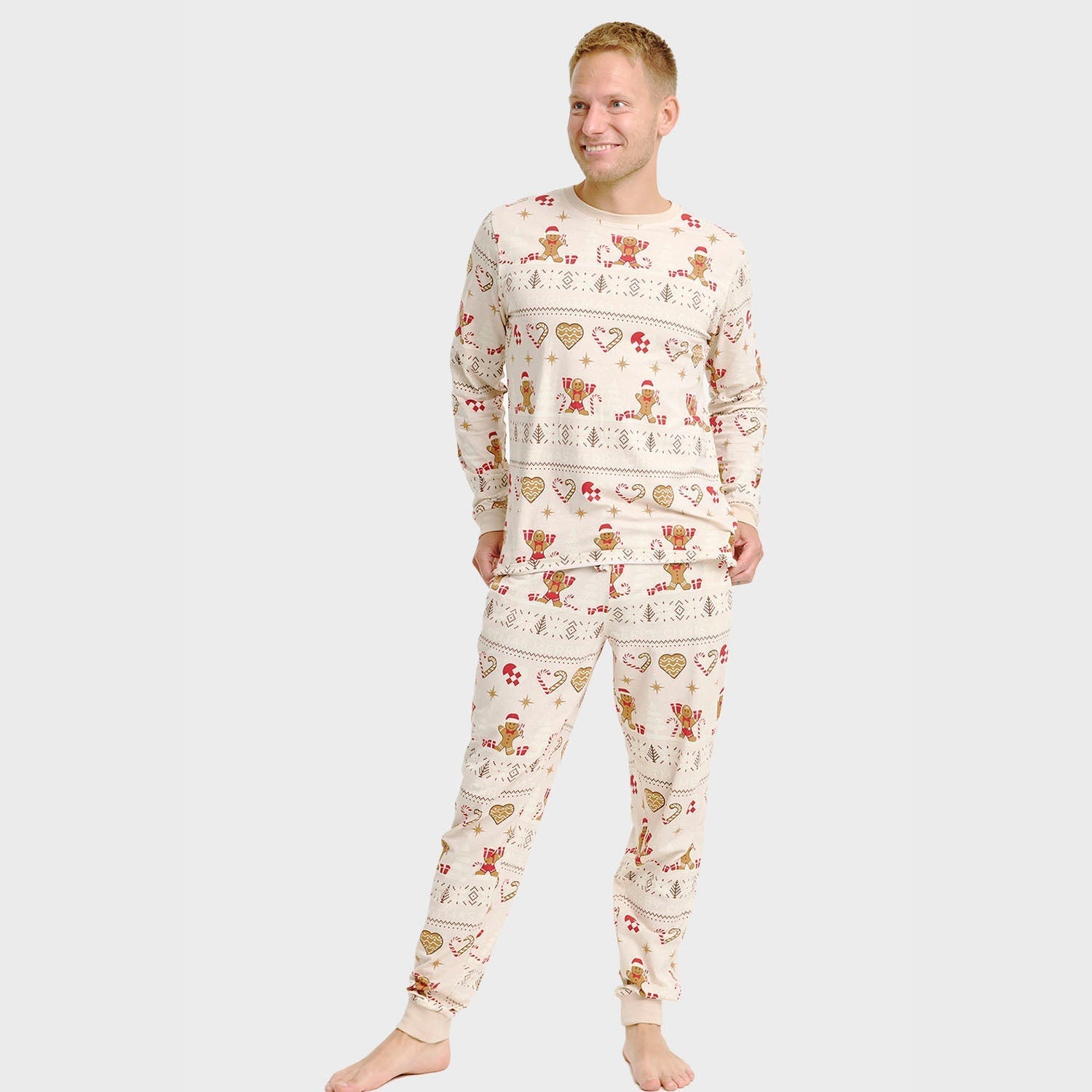 R&B | Weihnachtskeks Weihnachts-Pyjama beige Herren