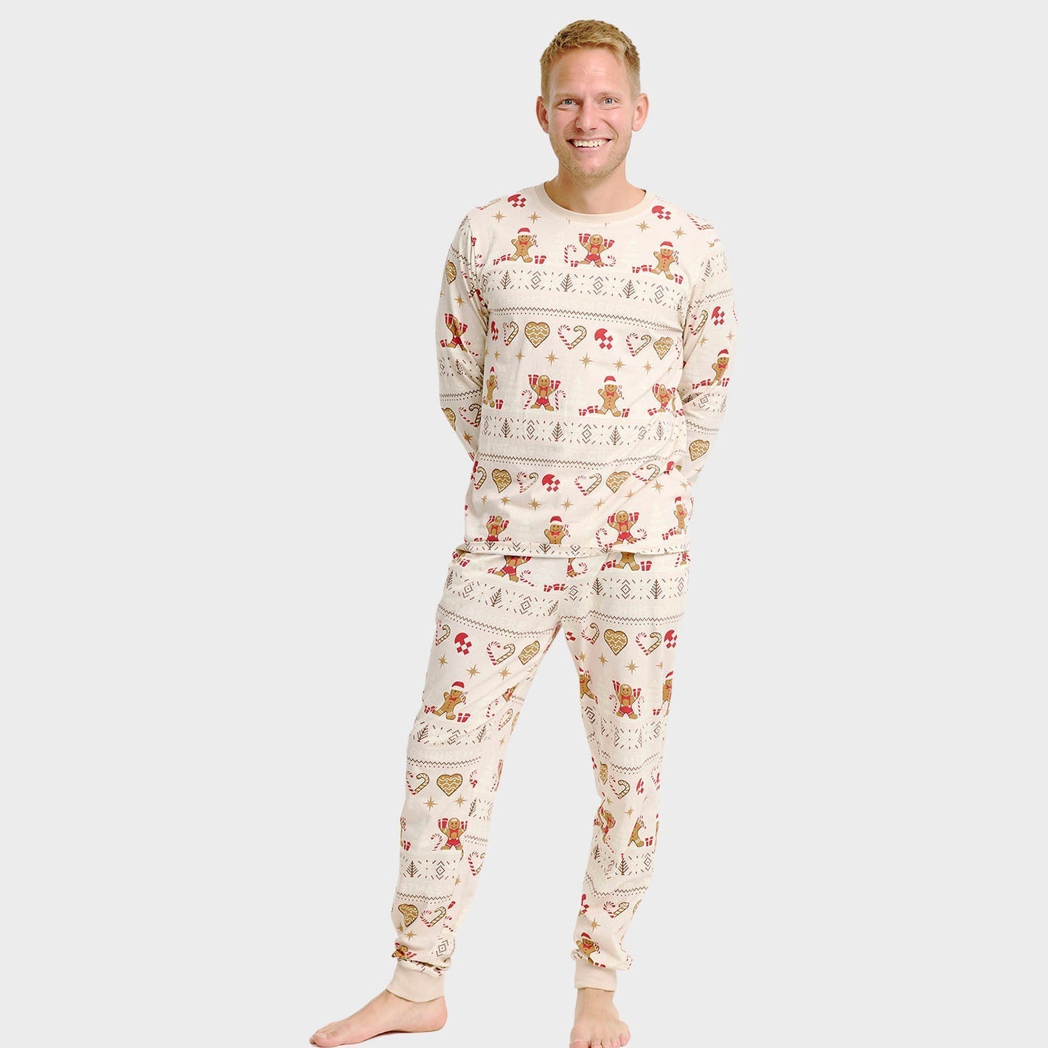 R&B | Weihnachtskeks Weihnachts-Pyjama beige Herren