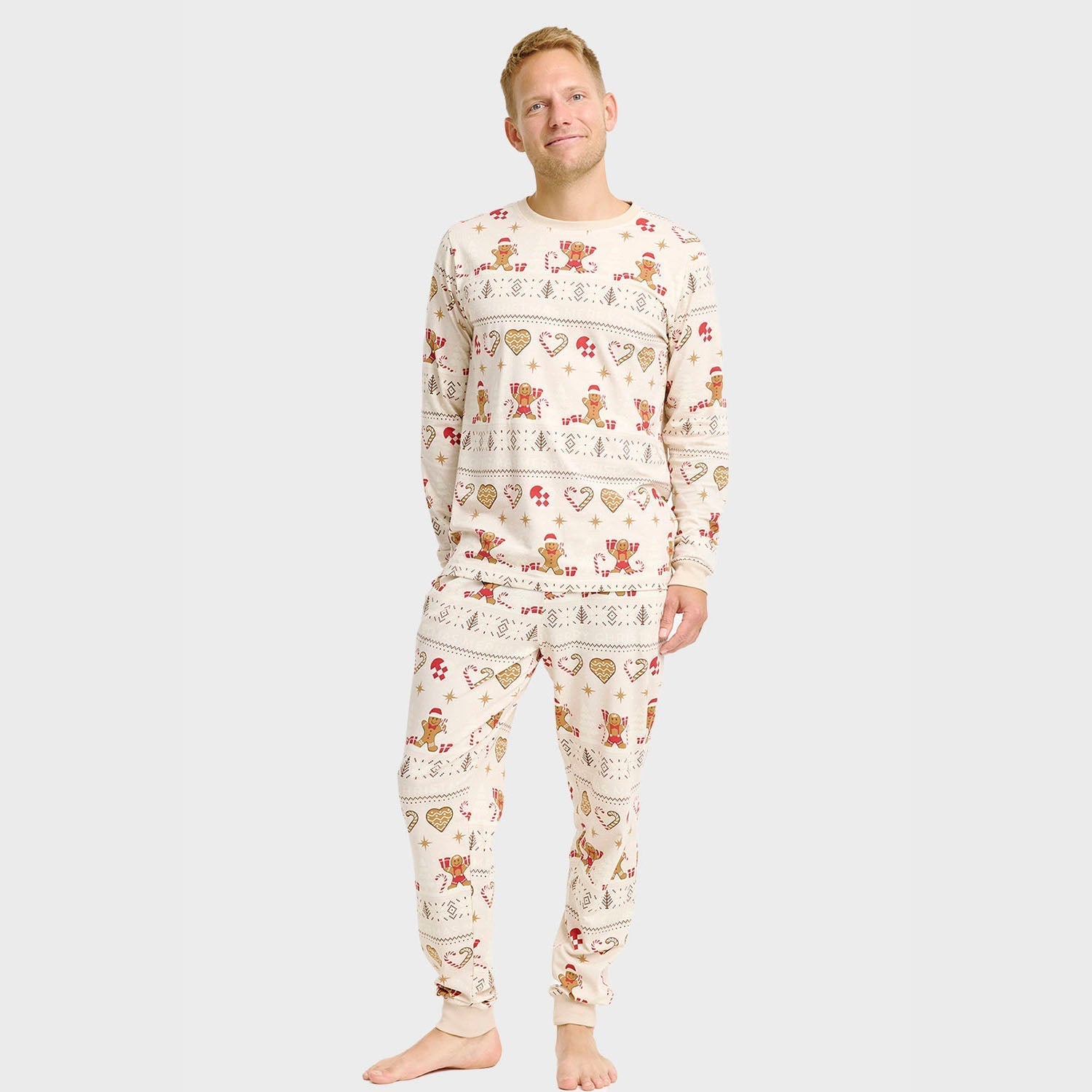R&B | Weihnachtskeks Weihnachts-Pyjama beige Herren