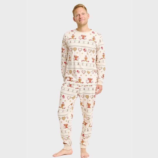 R&B | Weihnachtskeks Weihnachts-Pyjama beige Herren