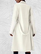 R&B | Lange und Oversized Jacke mit Knopfverschluss, Brusttaschen und Bindegürtel