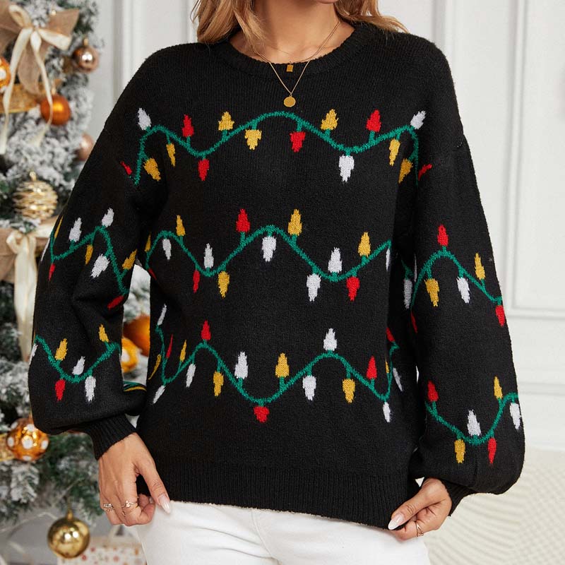 R&B | Weihnachtlicher Strickpullover Mit Verspieltem Muster