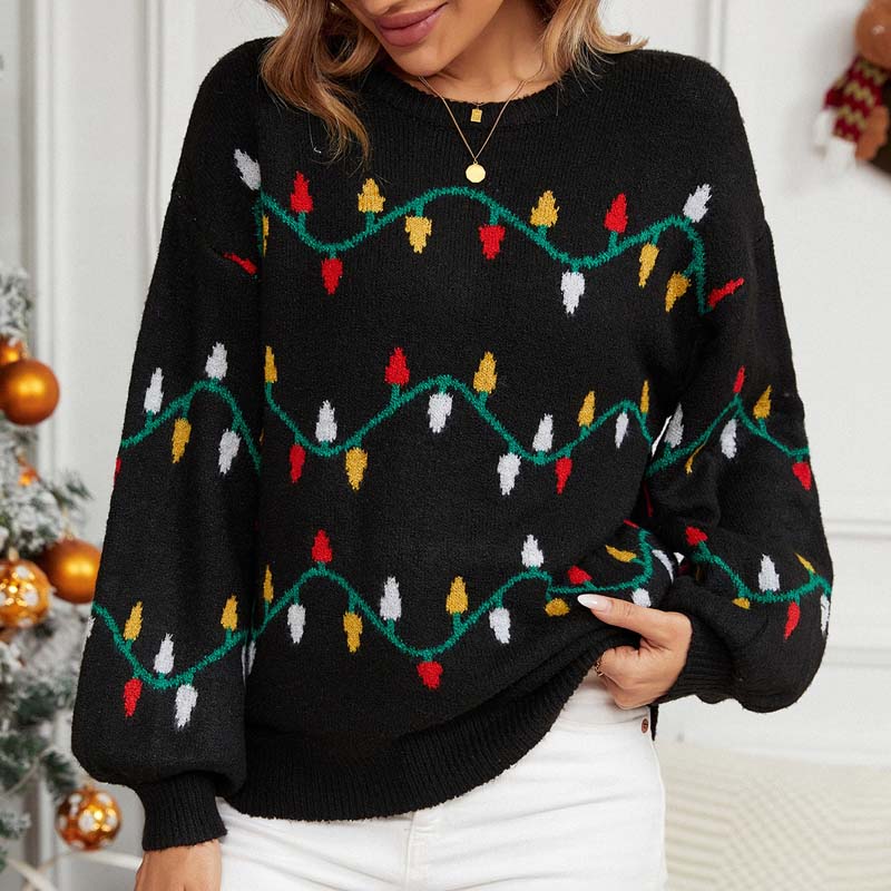 R&B | Weihnachtlicher Strickpullover Mit Verspieltem Muster