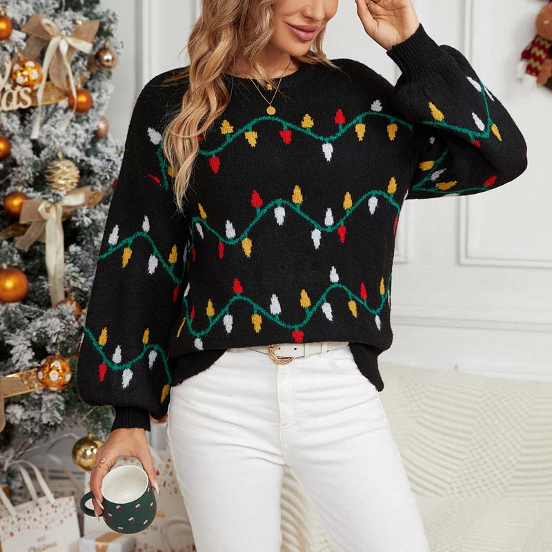 R&B | Weihnachtlicher Strickpullover Mit Verspieltem Muster