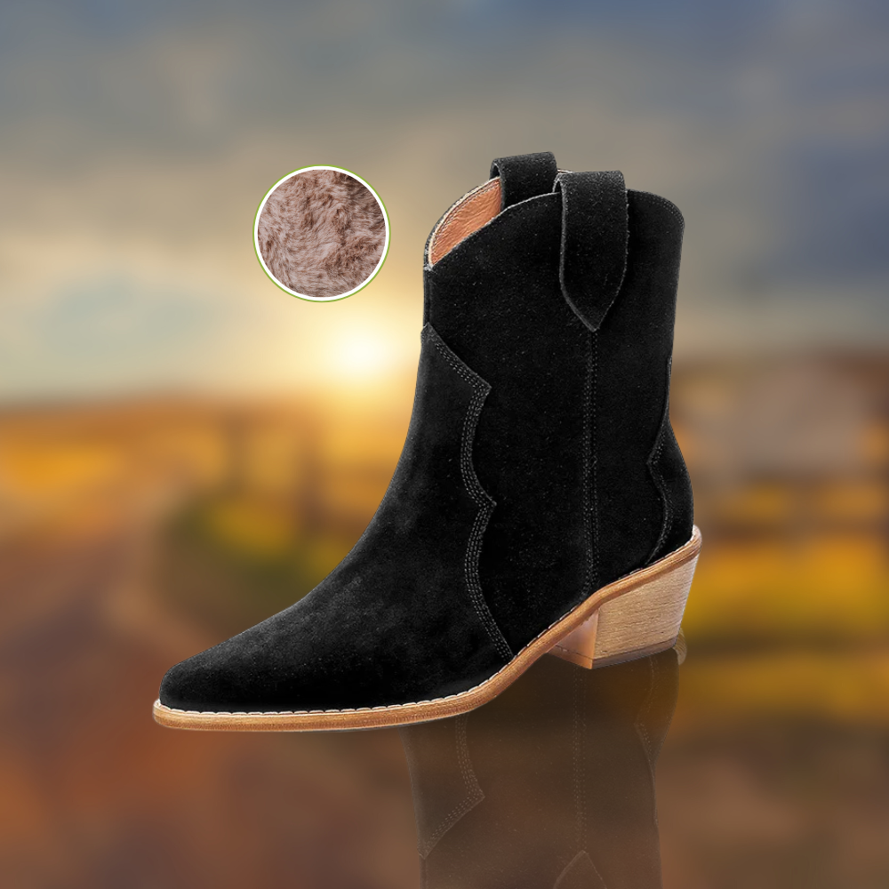 R&B | Rindsleder Damen Wildleder Damen Stiefel mit Absatz