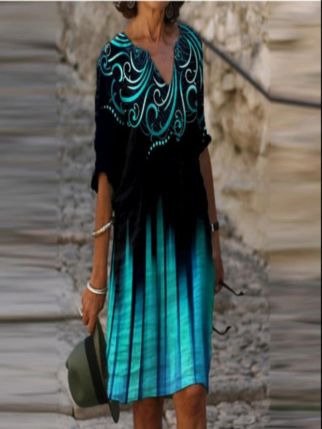 Stilvolles A-Blumenkleid