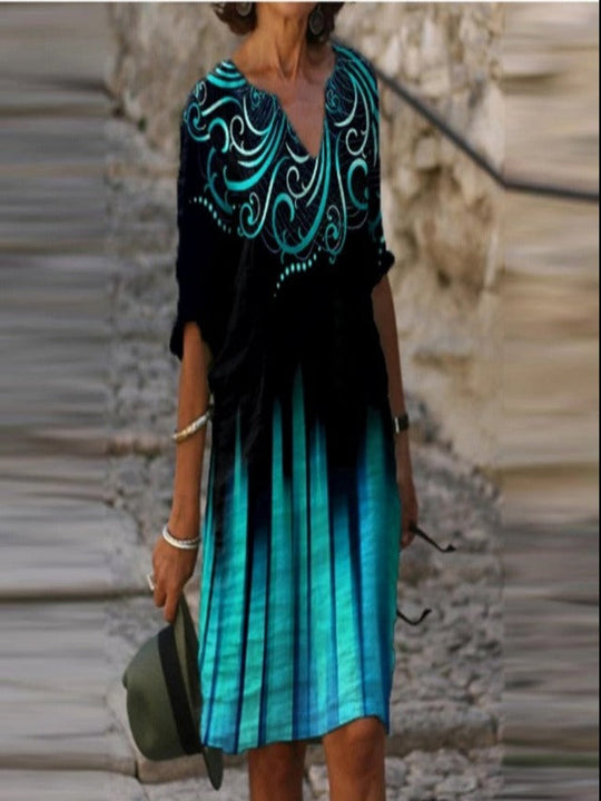 Stilvolles A-Blumenkleid