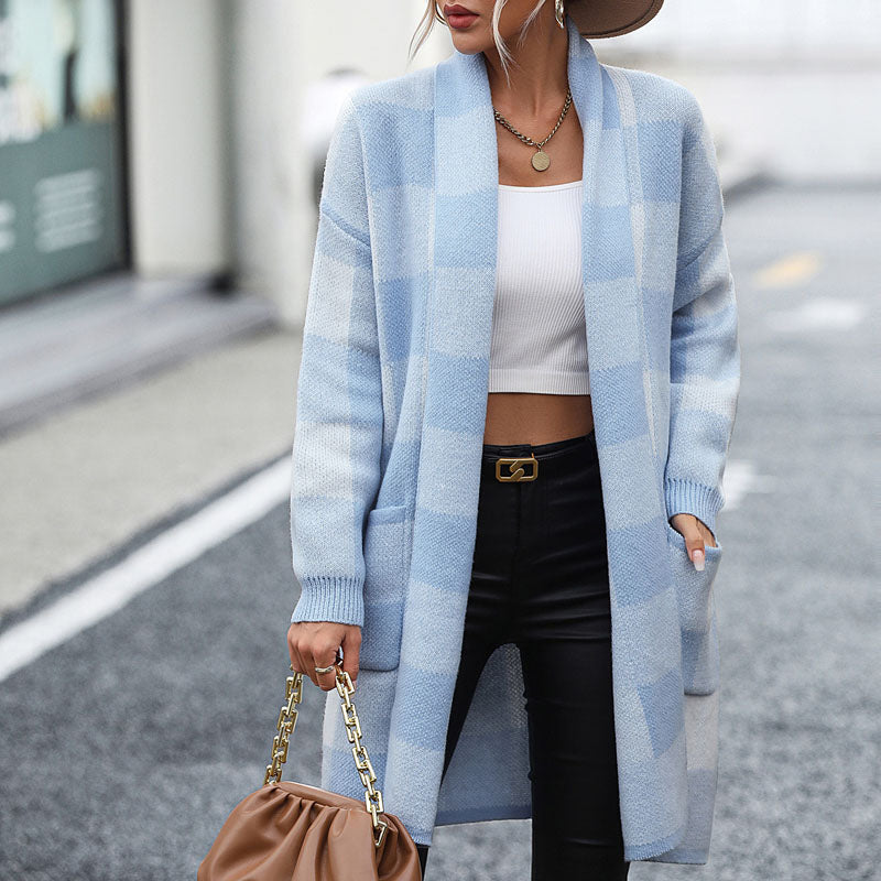 R&B | Karierte Strickjacke