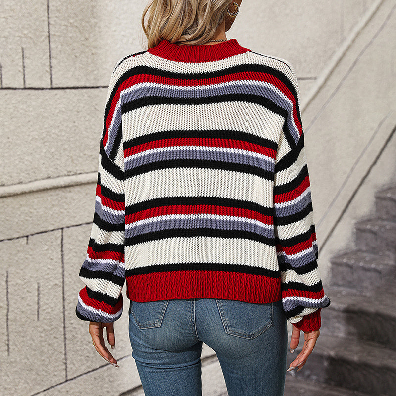 R&B | Gestreifter Pullover Acryl Farblich, Bequem