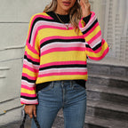 R&B | Gestreifter Strickpullover in Sanften Tönen