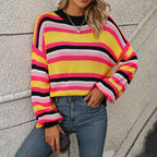 R&B | Gestreifter Strickpullover in Sanften Tönen