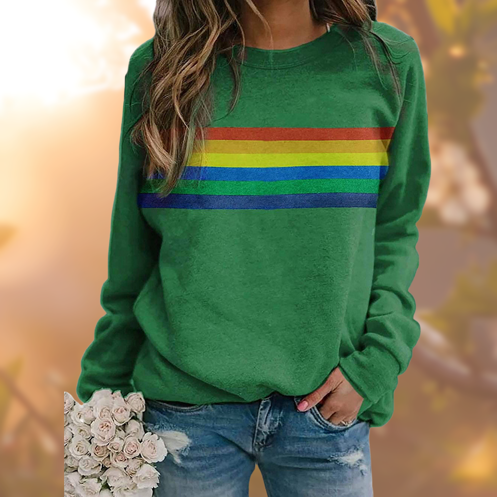 R&B - Weicher Pullover mit Regenbogenmuster