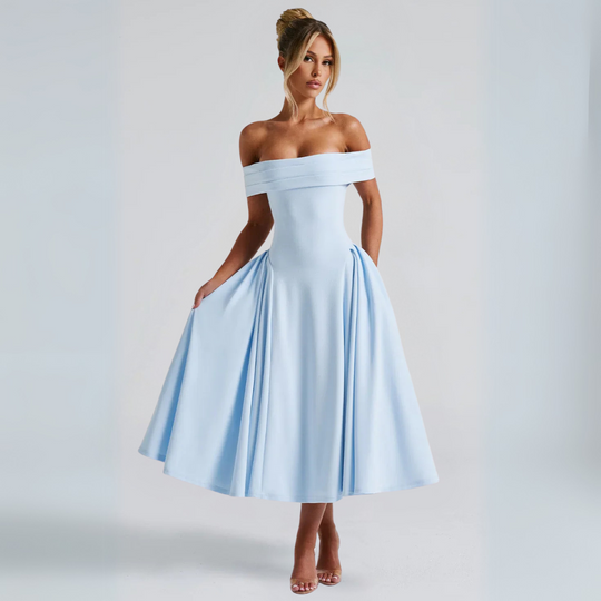 R&B | Midi-Kleid Elegant Blau