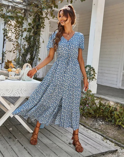 R&B | Blumenkleid mit Rüschenärmeln