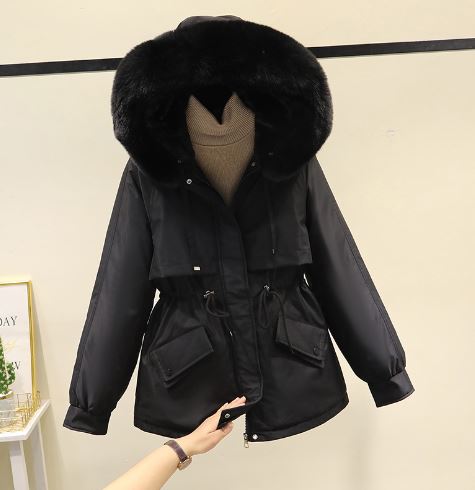 R&B | Übergroße Baumwoll Wd Jacke mit Samtfutter
