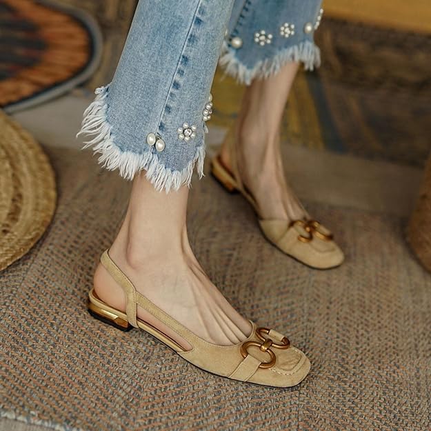R&B | Schuhe Frauen Flach Offener Rücken Sommerschuhe