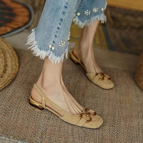 R&B | Schuhe Frauen Flach Offener Rücken Sommerschuhe