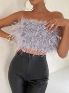Bandeau-Top Mit Federn
