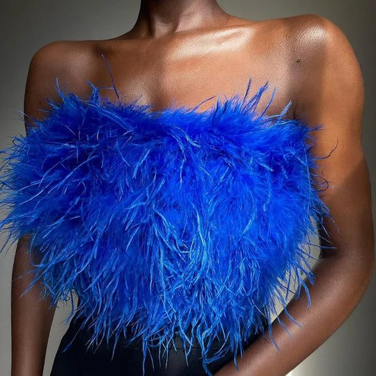 Bandeau-Top Mit Federn