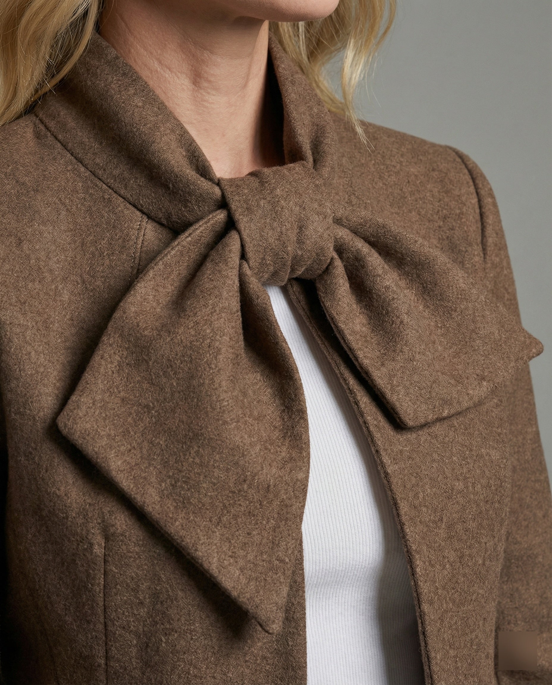 Damen Woll-Set Kurze Steppjacke im Old Money Style
