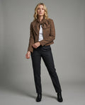 Damen Woll-Set Kurze Steppjacke im Old Money Style