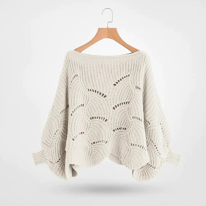 R&B | Gestrickter Pullover mit Fledermausärmeln