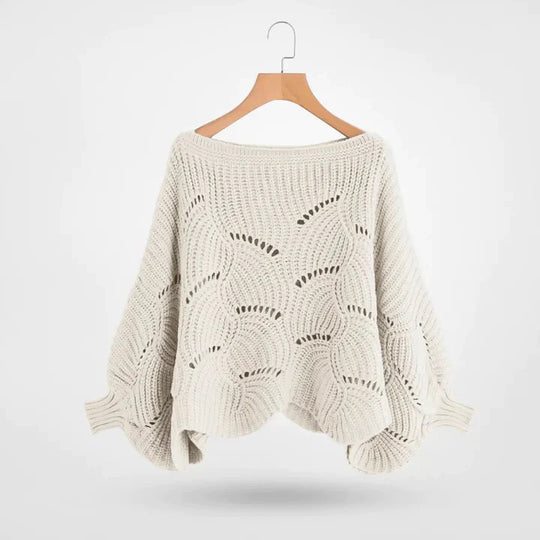 R&B | Gestrickter Pullover mit Fledermausärmeln