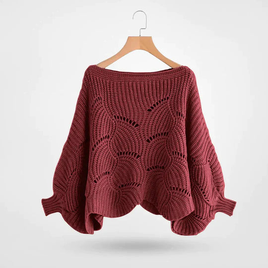 R&B | Gestrickter Pullover mit Fledermausärmeln