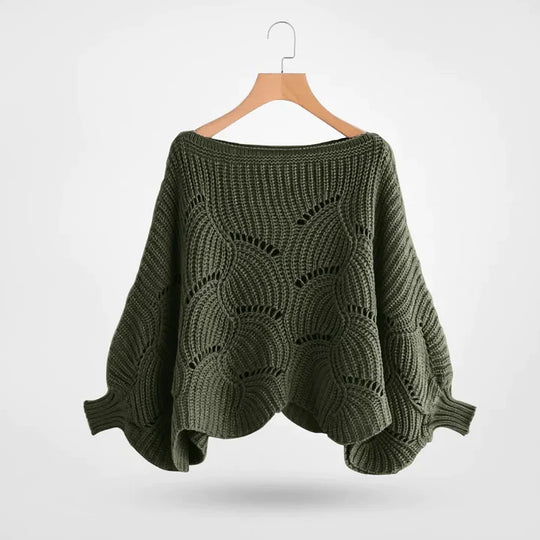 R&B | Gestrickter Pullover mit Fledermausärmeln