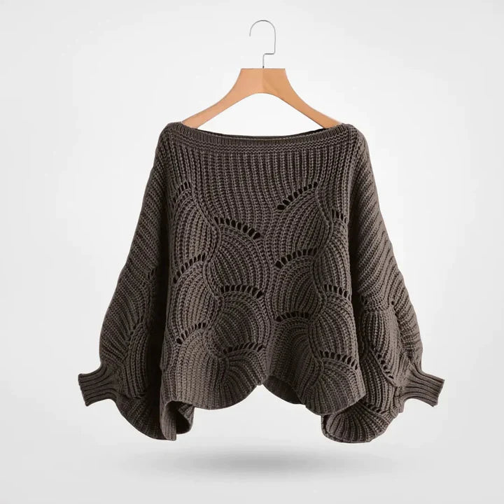 R&B | Gestrickter Pullover mit Fledermausärmeln