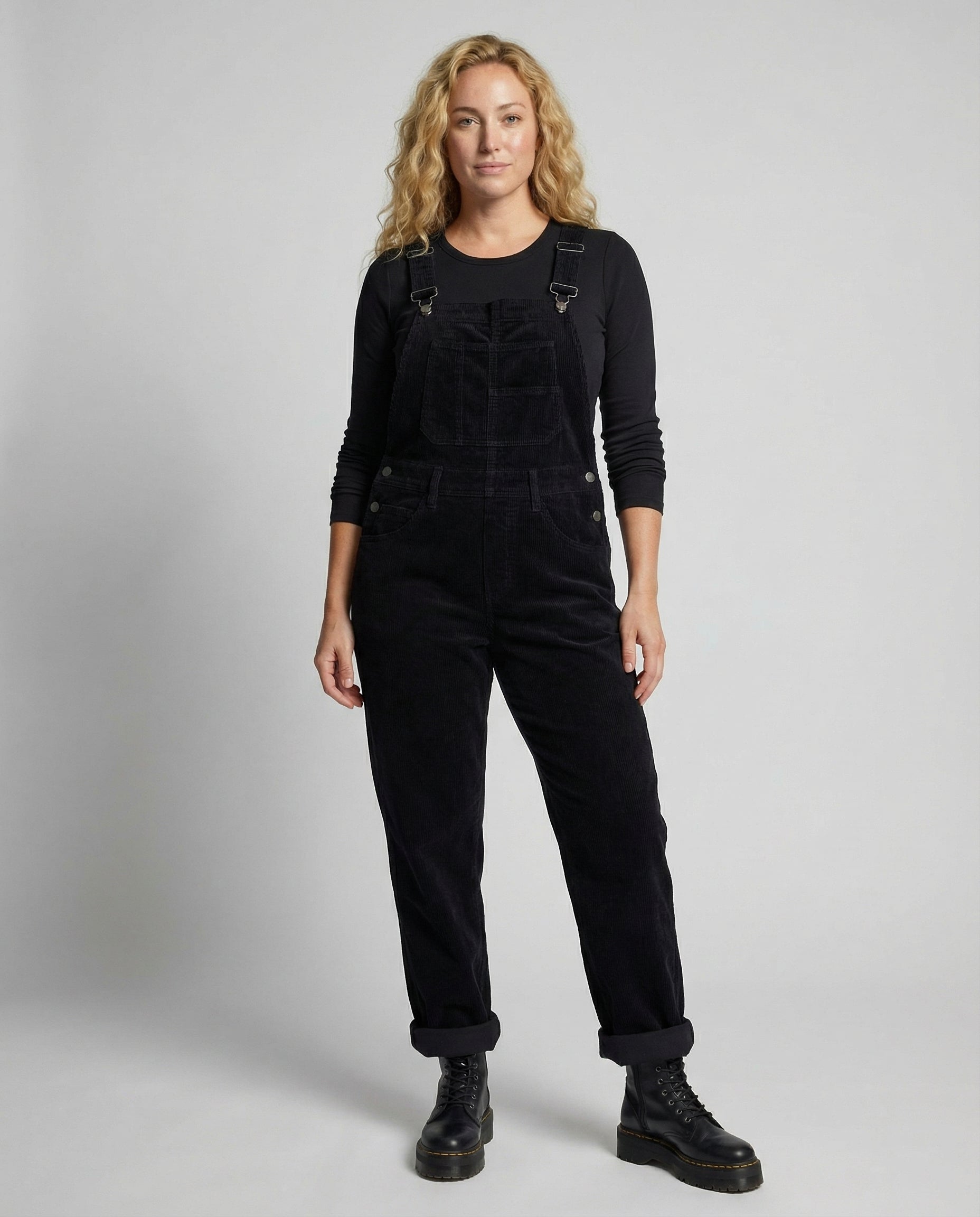 R&B | Schwarz Latzhose Damen Lässig