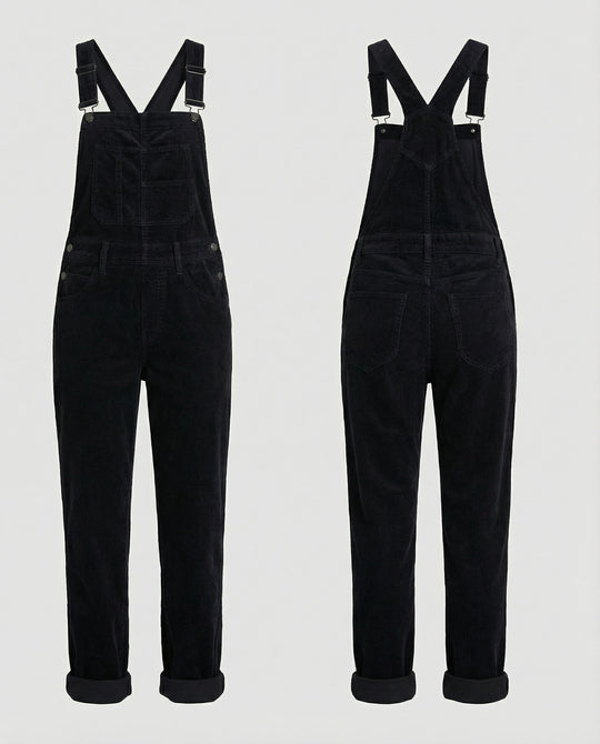 R&B | Schwarz Latzhose Damen Lässig