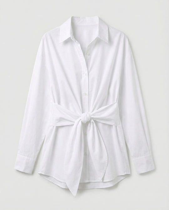 R&B Langärmelige Bluse mit Bindeband