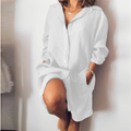 Langärmeliges Baumwoll-Kleid