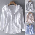 R&B | Damen Luftige Weiche Bluse mit Kapuze Taschen
