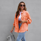 R&B | Zerrissenes Denim-Hemd mit Knopfleiste