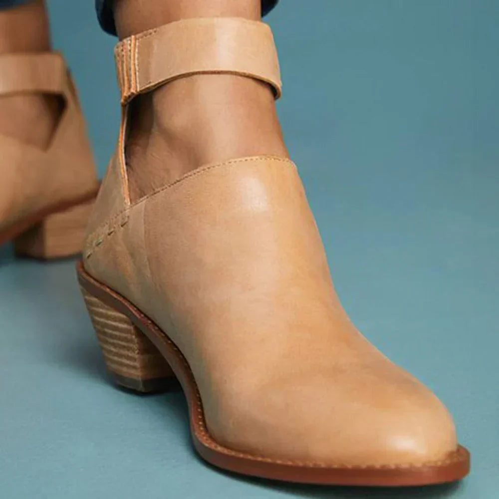Sandale en cuir confortable avec talon R&B