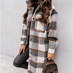 R&B | lange Winterjacke Damen - stylische Jacke mit Knöpfen