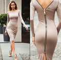 R&B | Reißverschluss Rücken Enganliegend Langarm Kleid