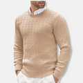 R&B | Slim Fit Feinstrick Rundhals Struktur in Kabelstrick