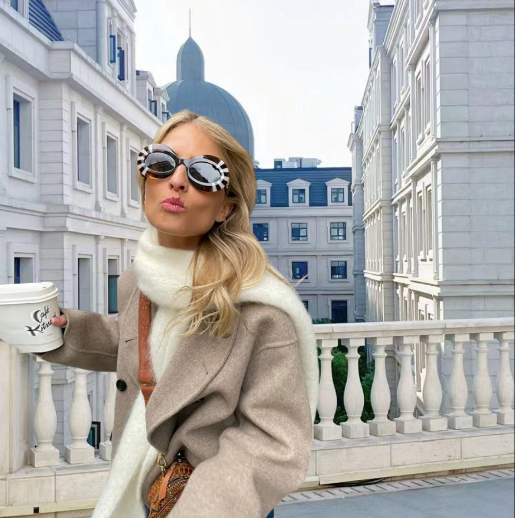 R&B | Trendige Übergroß Jacke mit Knopfverschluss