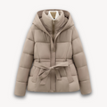 R&B | Damen Pufferjacke mit Kapuze und Gürtel